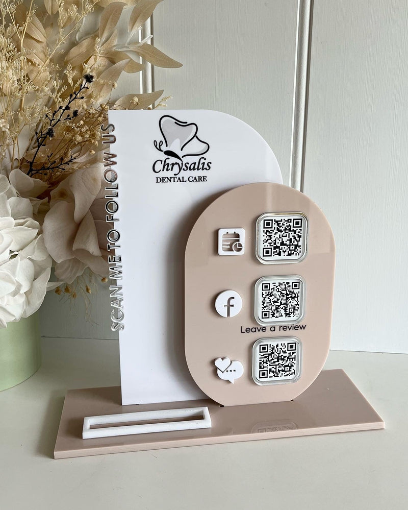 Modern 3 QR Sign Style 3 (reviews) + Card Holder - Luxe Decor by Lisa