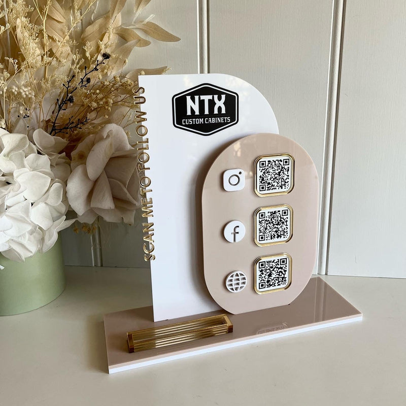 Modern 3 QR Sign Style 3 (reviews) + Card Holder - Luxe Decor by Lisa