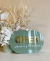 Oval Open/Closed Sign - Double Sided - Luxe Decor by Lisa