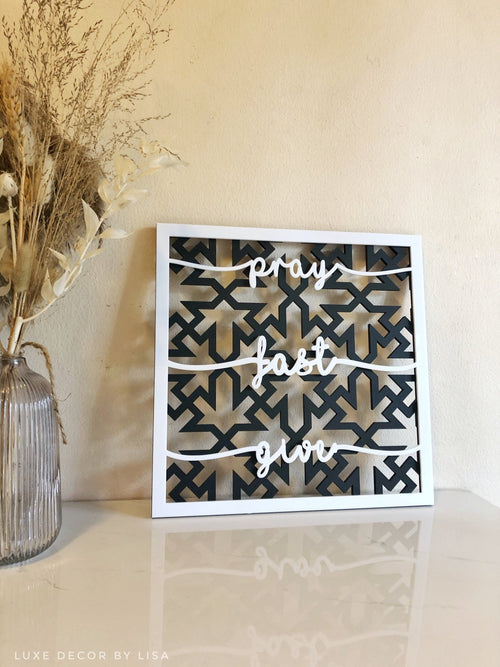 Pray Fast Give Wall Hanging Square - Luxe Decor by Lisa