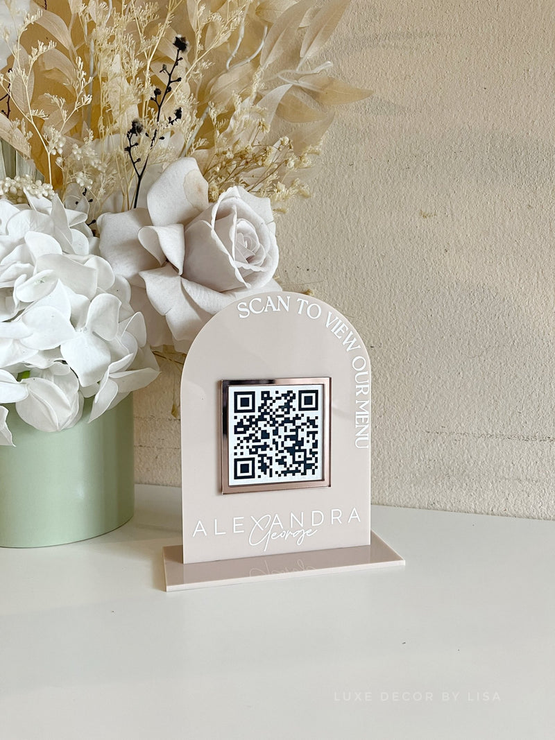 Printed Arch Custom QR Sign - Luxe Decor by Lisa
