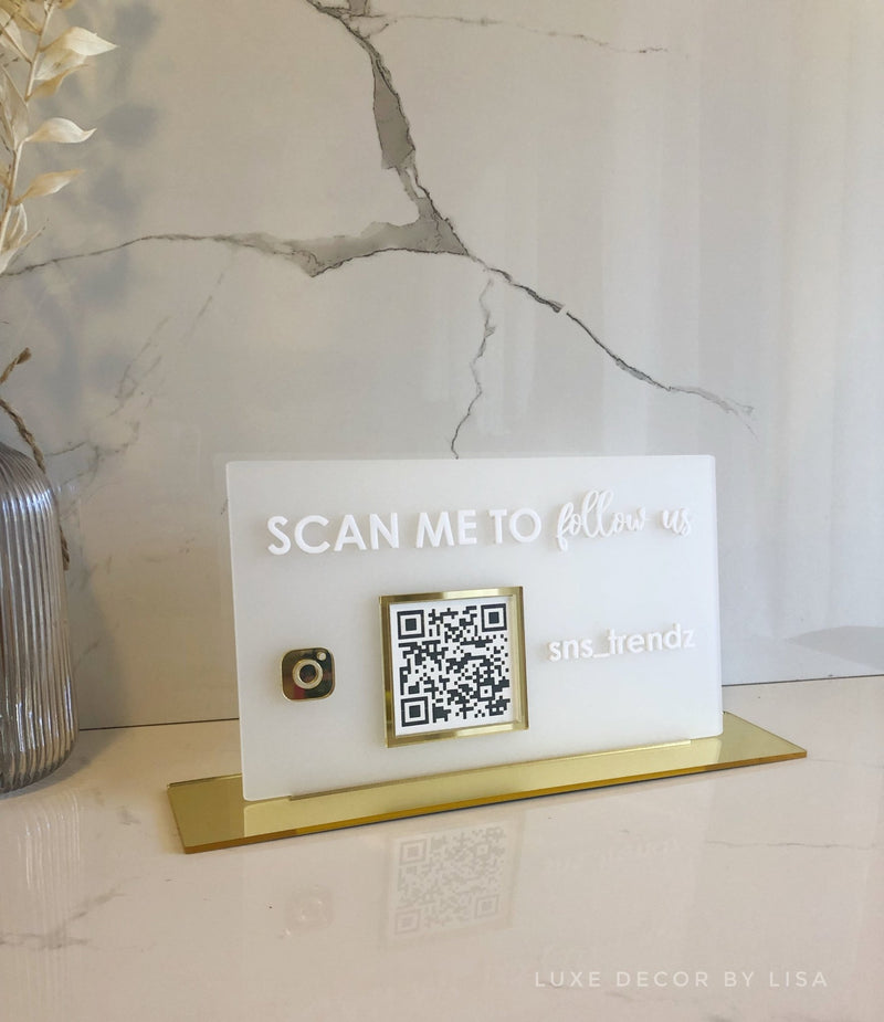 QR Code Sign - Horizontal Version - Luxe Decor by Lisa
