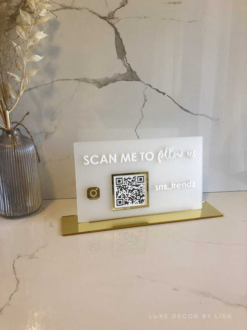 QR Code Sign - Horizontal Version - Luxe Decor by Lisa