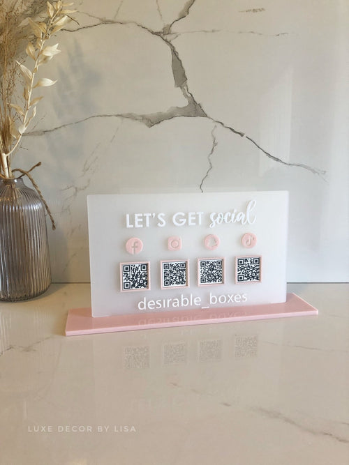 QR Code Sign - x 4 Horizontal Version - Luxe Decor by Lisa