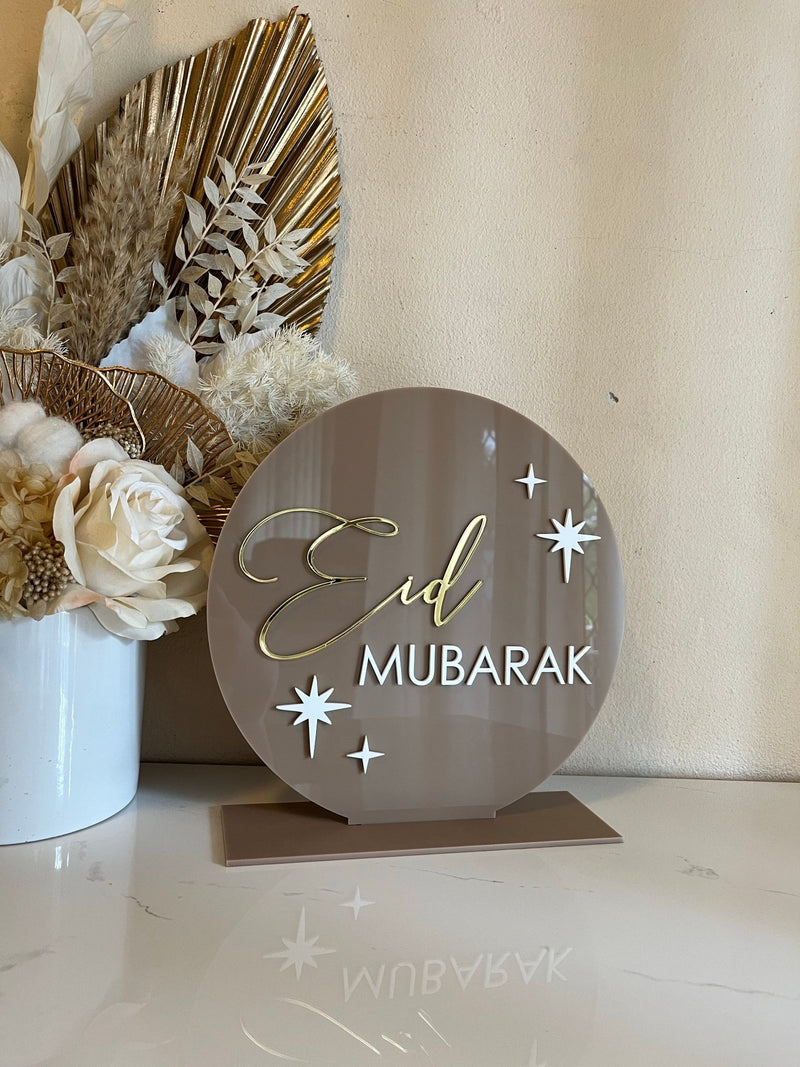 Ramadan + Eid 3D Double Sided Round Sign Freestanding Style 1 - Luxe Decor by Lisa