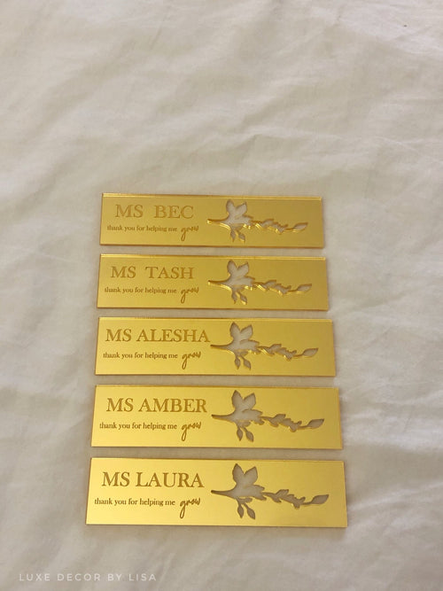 Rectangle Custom Teachers Bookmark Acrylic - Luxe Decor by Lisa