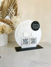 Round Layered Modern QR Social Freestanding Sign - Luxe Decor by Lisa