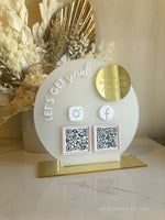 Round Layered Modern QR Social Freestanding Sign - Luxe Decor by Lisa