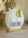 Round Layered Modern QR Social Freestanding Sign - Luxe Decor by Lisa