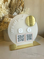 Round Layered Modern QR Social Freestanding Sign - Luxe Decor by Lisa