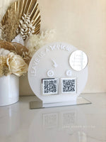 Round Layered Reviews QR Freestanding Sign - Luxe Decor by Lisa