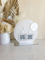 Round Layered Reviews QR Freestanding Sign - Luxe Decor by Lisa