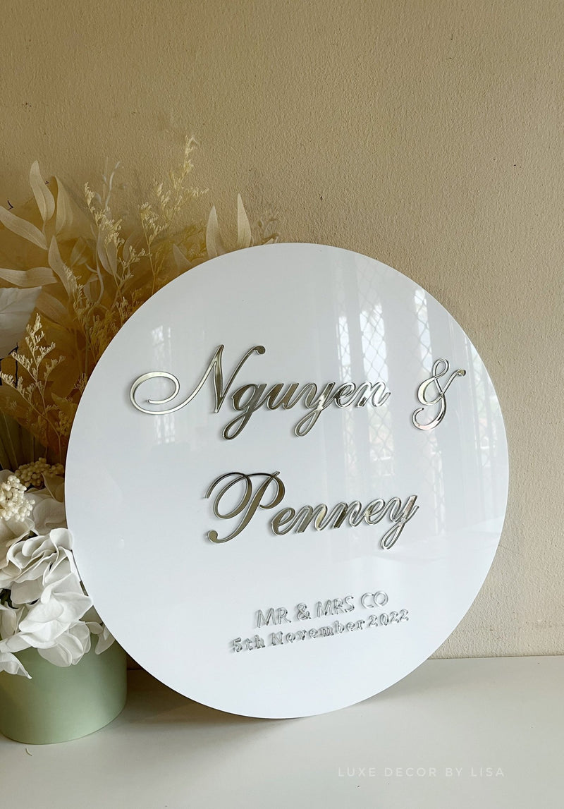 Round Wedding Signage Style 1 - Luxe Decor by Lisa
