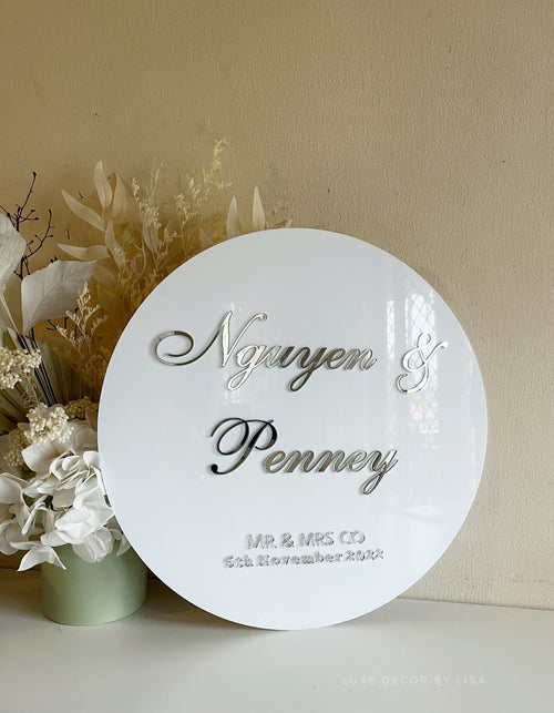 Round Wedding Signage Style 1 - Luxe Decor by Lisa