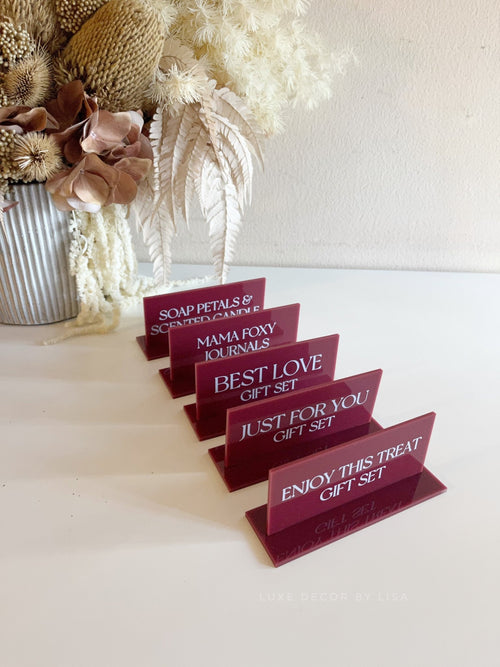 Set of 5 Mini Signs Acrylic - Luxe Decor by Lisa