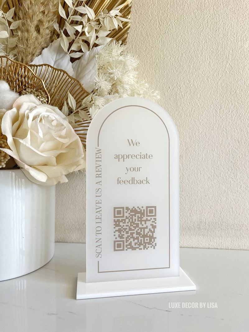 Simple Arch Review Sign - Luxe Decor by Lisa
