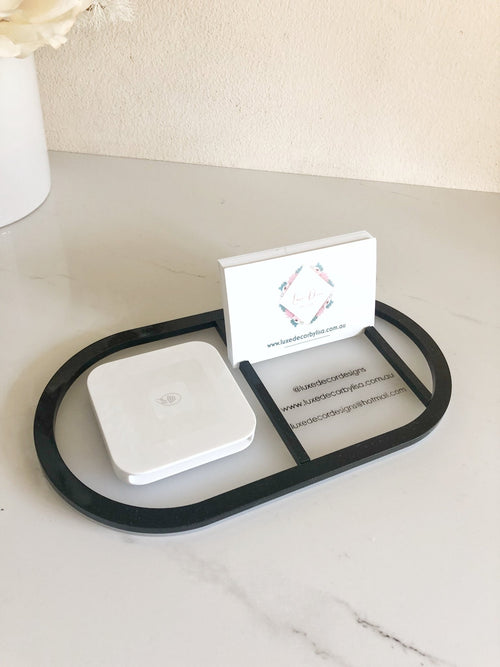 Square Dock Holder + Business Card + Socials Tray - Luxe Decor by Lisa