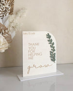 Teachers Plywood Plaque - Leaf - Luxe Decor by Lisa