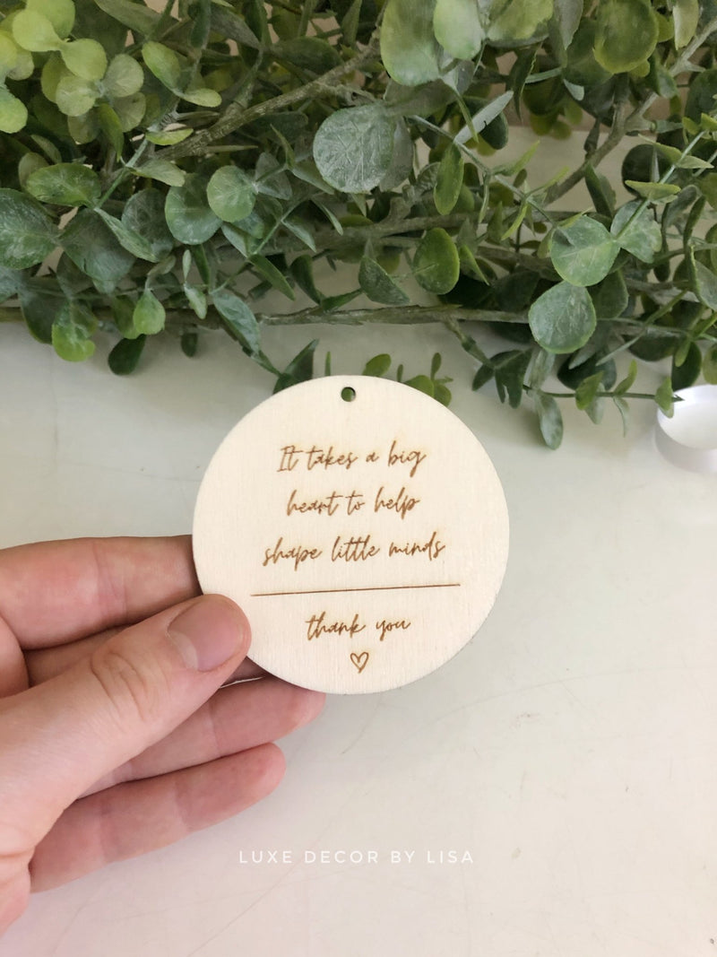 Teachers Plywood Thank You Tags - Luxe Decor by Lisa