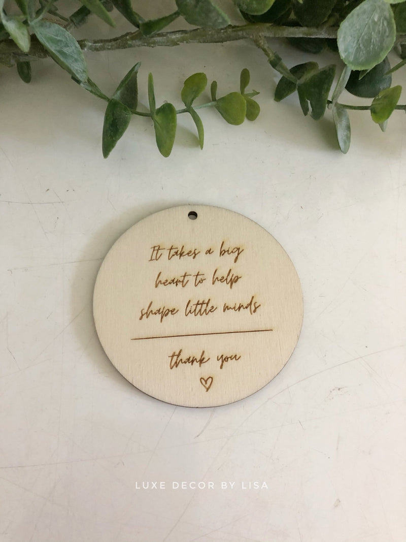 Teachers Plywood Thank You Tags - Luxe Decor by Lisa