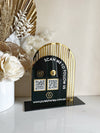 The Arched Modern QR Freestanding Sign Style 2 - Luxe Decor by Lisa