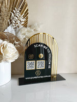 The Arched Modern QR Freestanding Sign Style 2 - Luxe Decor by Lisa