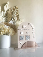 The Arched Modern QR Freestanding Sign Version 3 - Luxe Decor by Lisa