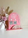 The Arched Modern QR Freestanding Sign Version 3 - Luxe Decor by Lisa