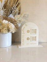 The Arched Plywood QR Sign Style 2 - Luxe Decor by Lisa