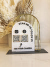 The Double Arched Modern QR Freestanding Sign - Luxe Decor by Lisa