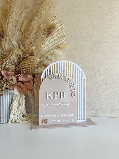 The Double Arched Welcome Logo Sign - Luxe Decor by Lisa