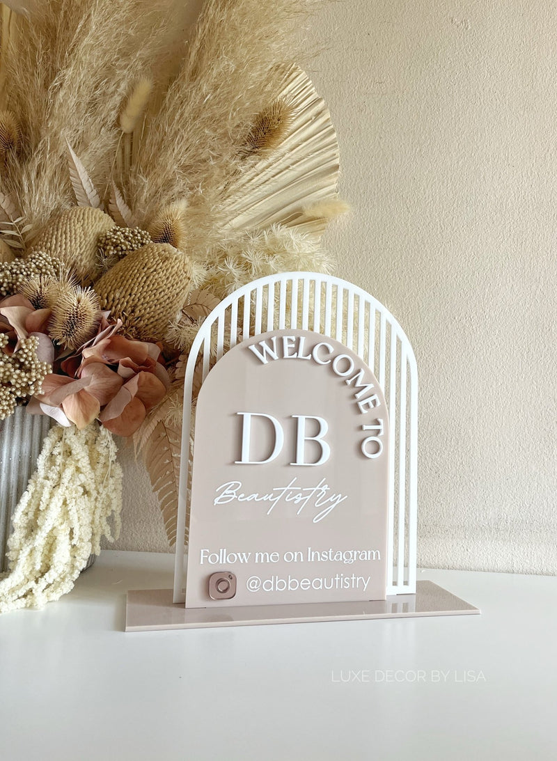 The Double Arched Welcome Logo Sign - Luxe Decor by Lisa