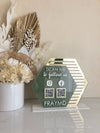 The Double Hexagon Acrylic Social Sign Freestanding Style 1 - Luxe Decor by Lisa