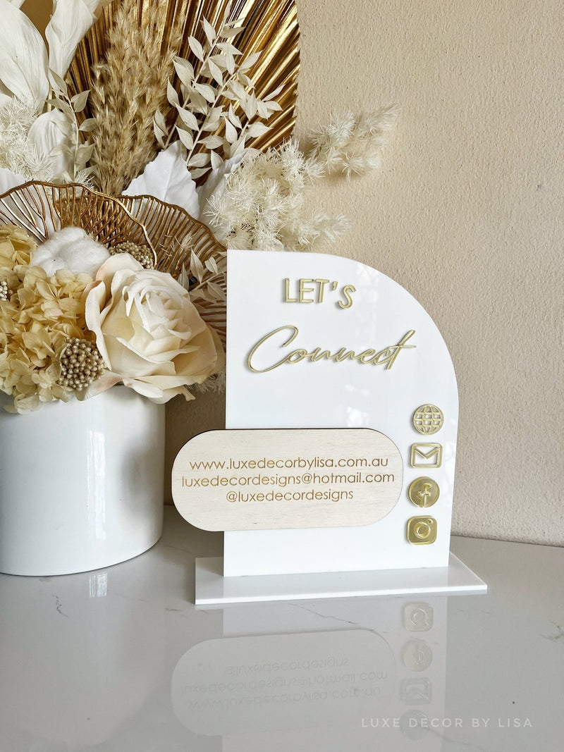 The Half Arched Acrylic Plywood Social Sign - Luxe Decor by Lisa