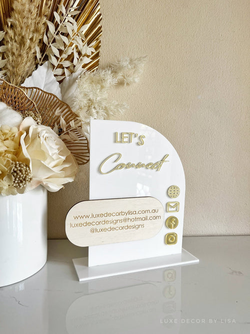 The Half Arched Acrylic Plywood Social Sign - Luxe Decor by Lisa