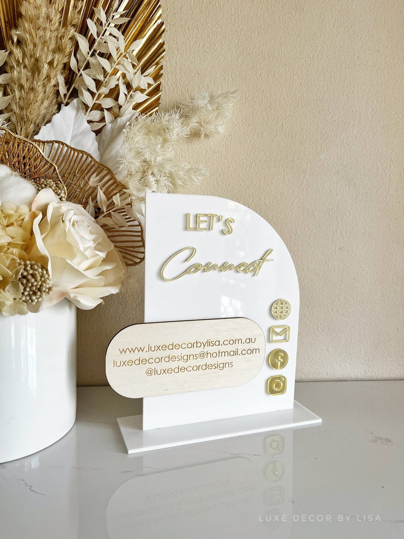 The Half Arched Acrylic Plywood Social Sign - Luxe Decor by Lisa