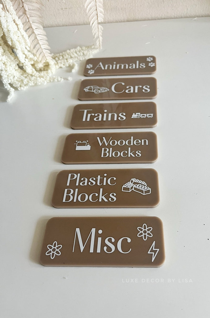 Toy Tub Mini Signs - Printed - Luxe Decor by Lisa