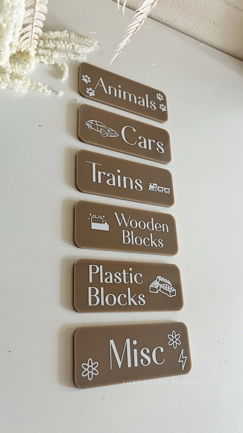 Toy Tub Mini Signs - Printed - Luxe Decor by Lisa