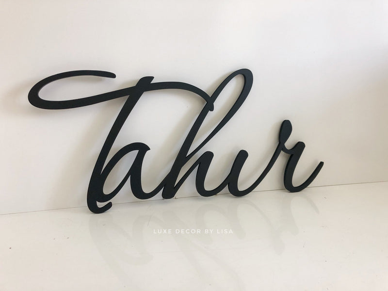 Wall Hanging Names + Words Painted English - Luxe Decor by Lisa