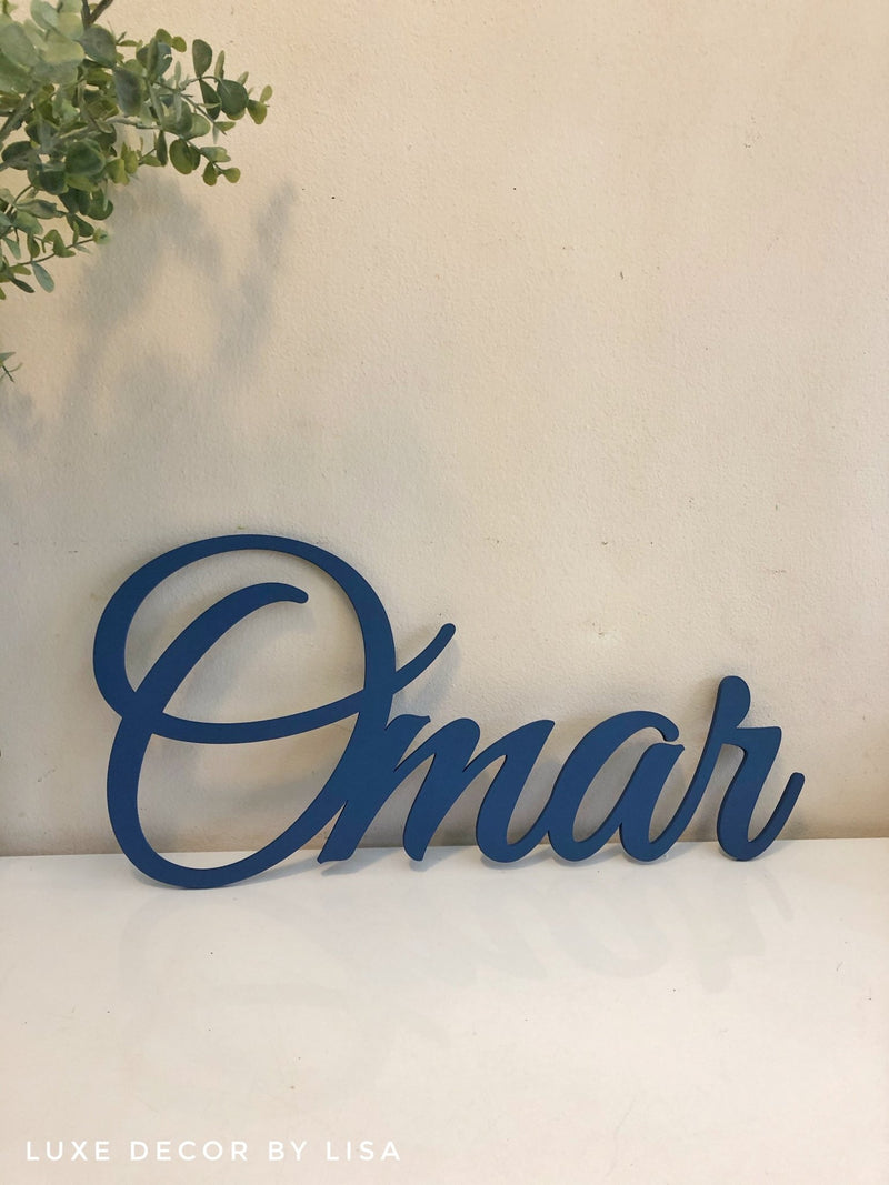 Wall Hanging Names + Words Painted English - Luxe Decor by Lisa