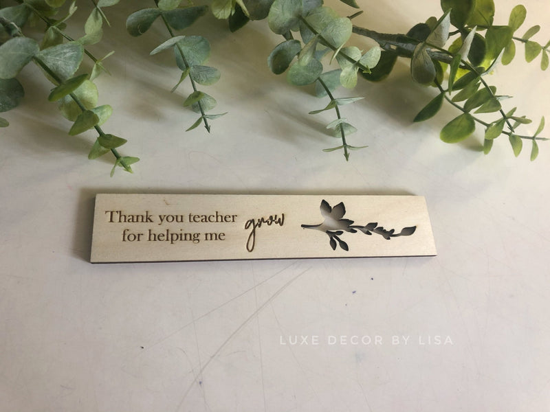 WHOLESALE - Rectangle Teachers Bookmark Plywood - Luxe Decor by Lisa